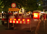 Absperrung einer privaten Laufveranstaltung